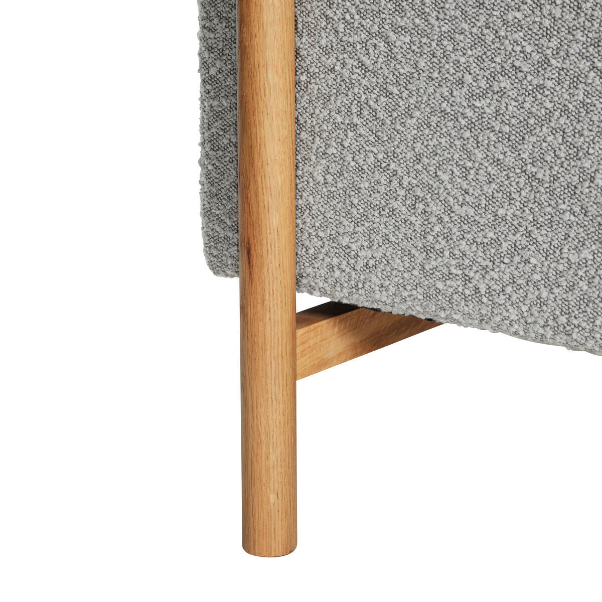 Καναπές 2 Ατόμων Moment Small Γκρι, Natural Oak Wood/Polyester Hübsch