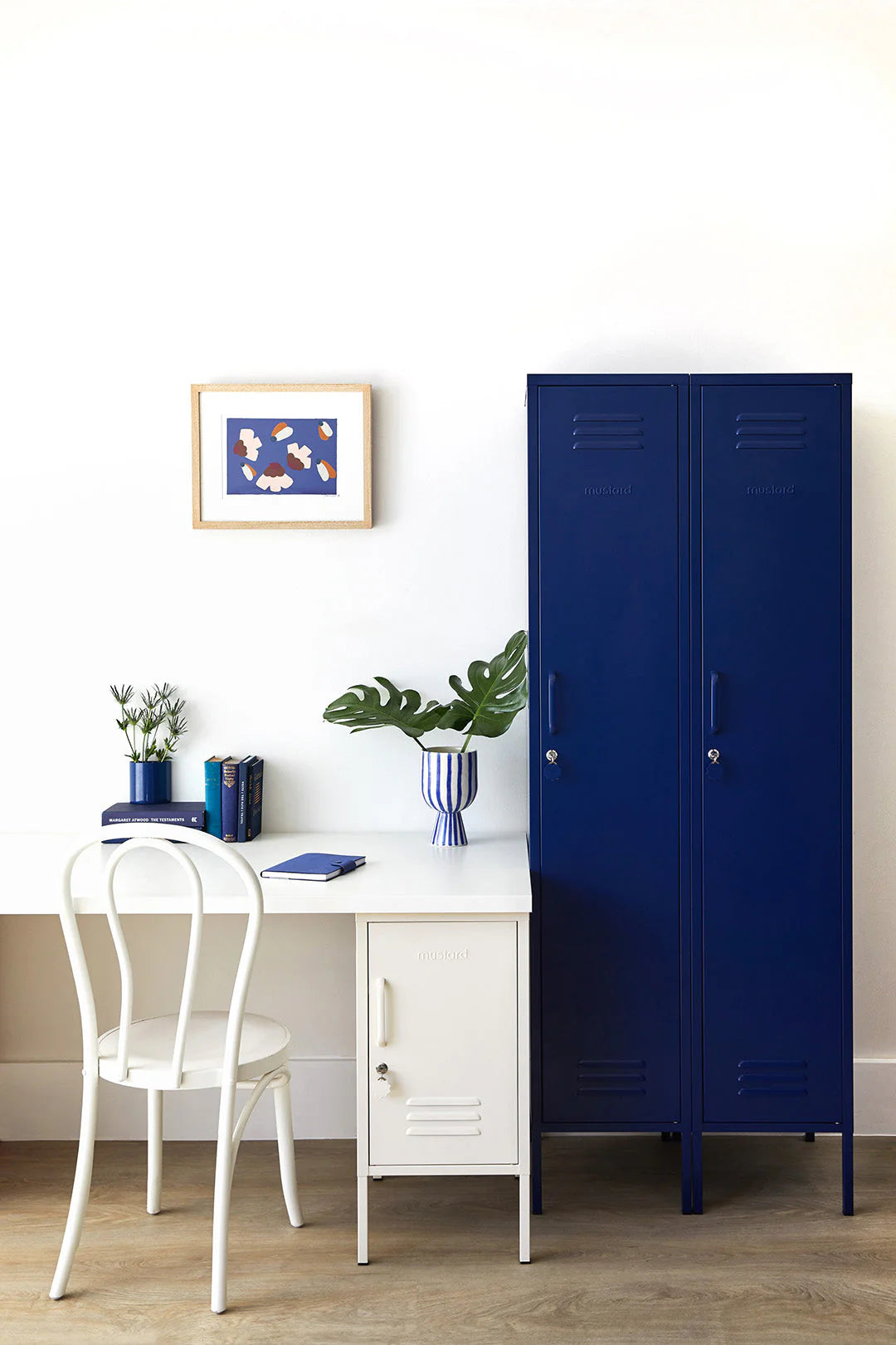 Μεταλλικό ντουλάπι Locker Skinny in Navy Μπλε Xάλυβας H183xW35xD46cm Mustard Made
