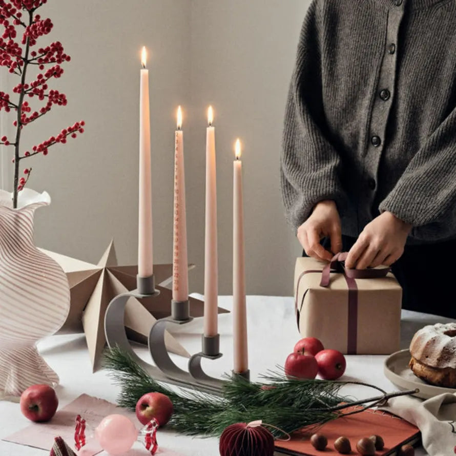 Broste Copenhagen Κηροπήγιο Nami Μεταλλικό Κηροπήγιο Μπεζ Taupe/Γκρι, 16x27cm Broste Copenhagen