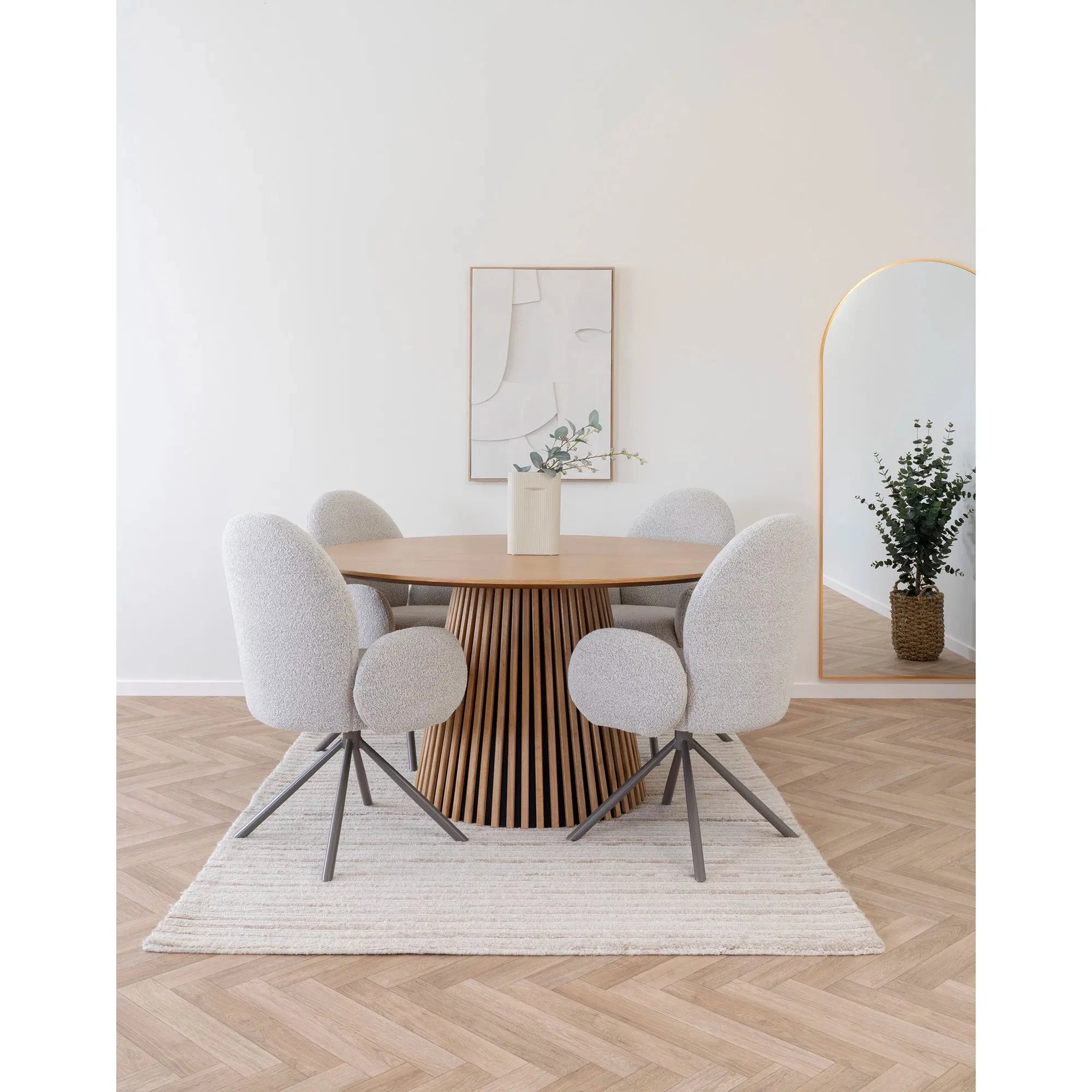 Καρέκλα Τραπεζαρίας Lana / Bouclé / Γκρι W65 x L69 x H91.5 HOUSE NORDIC