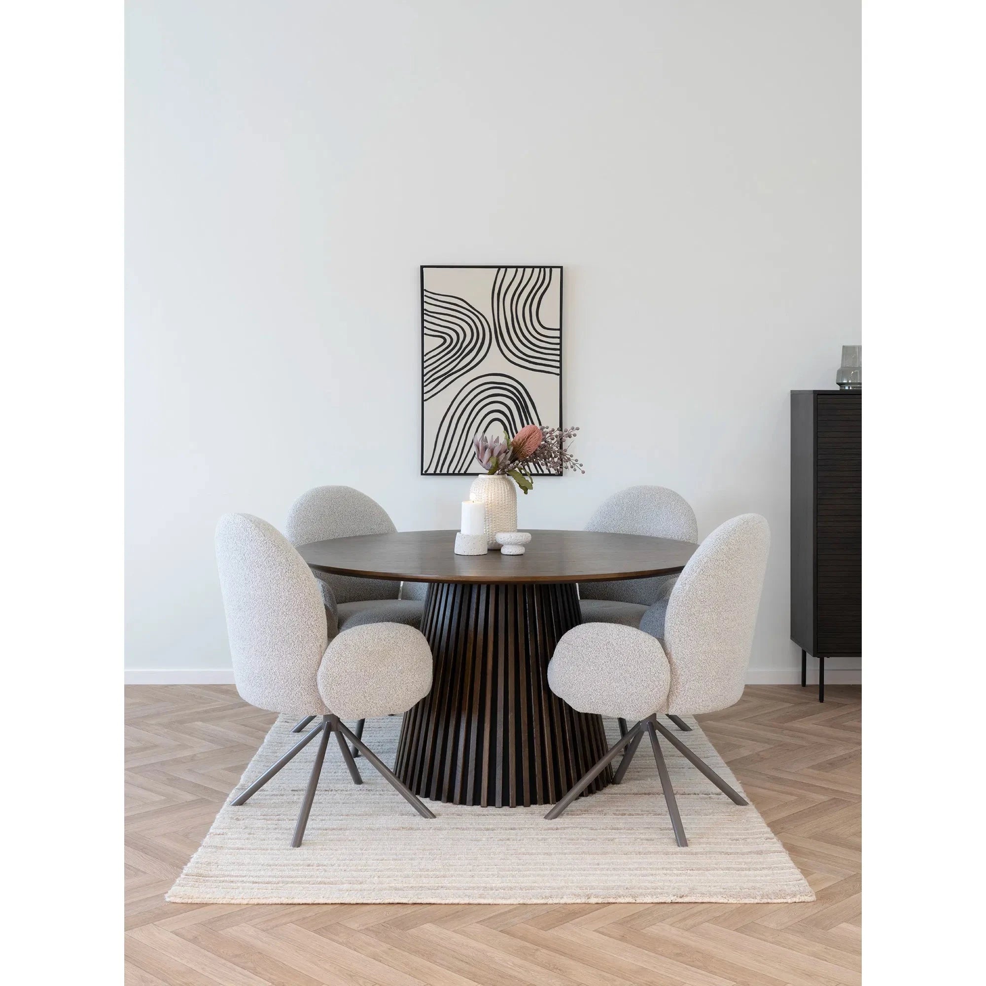 Καρέκλα Τραπεζαρίας Lana / Bouclé / Γκρι W65 x L69 x H91.5 HOUSE NORDIC