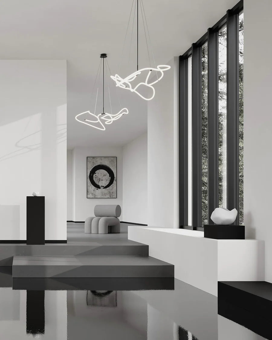 Φωτιστικό Οροφής Ghost Chandelier Mini - Ακρυλικό Ανοξείδωτο Ατσάλι H90 x W57 x L107 cm 101 COPENHAGEN