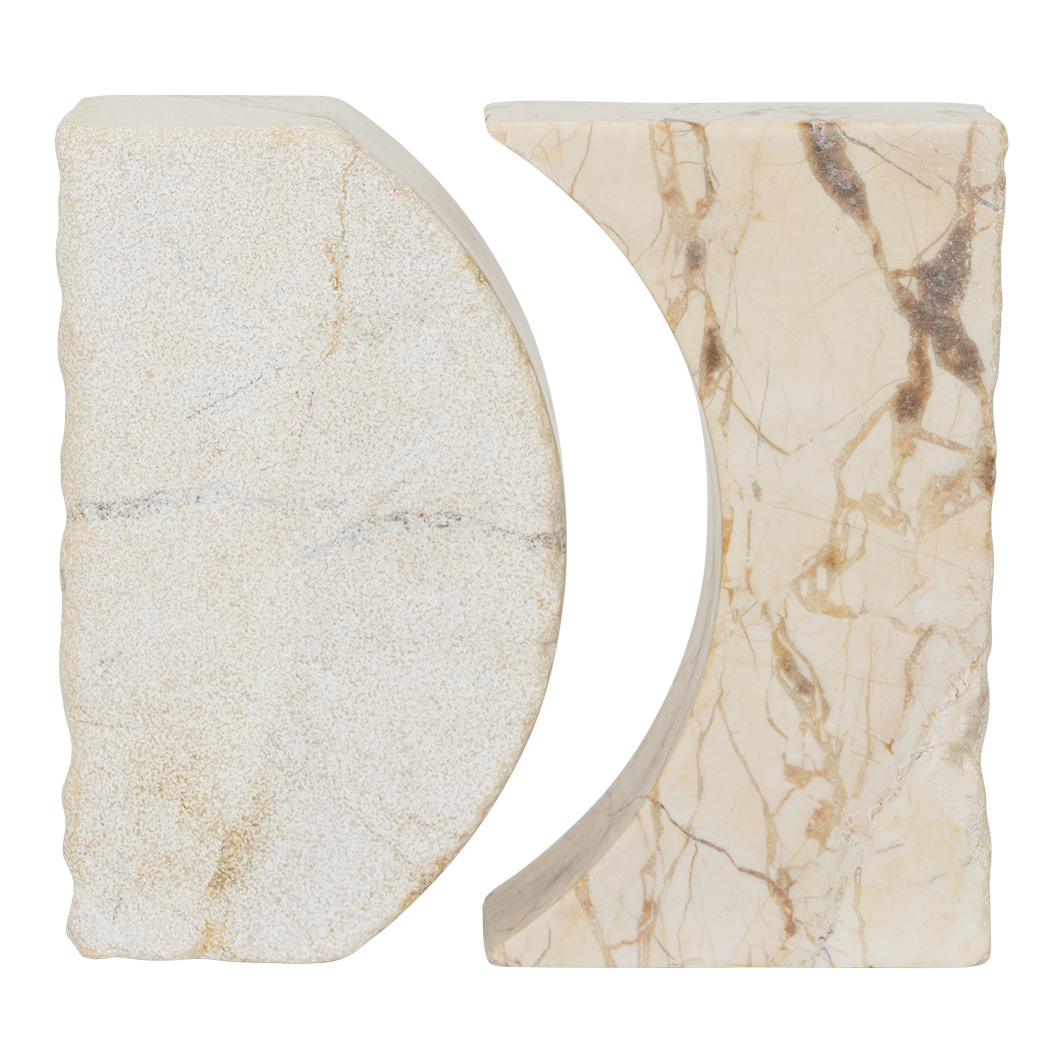 Διακοσμητικά Runda - Μάρμαρο Φυσική Απόχρωση Σετ Των 2 τμχ 20,5 x 7,5 x 22 cm Urban Nature Culture Amsterdam