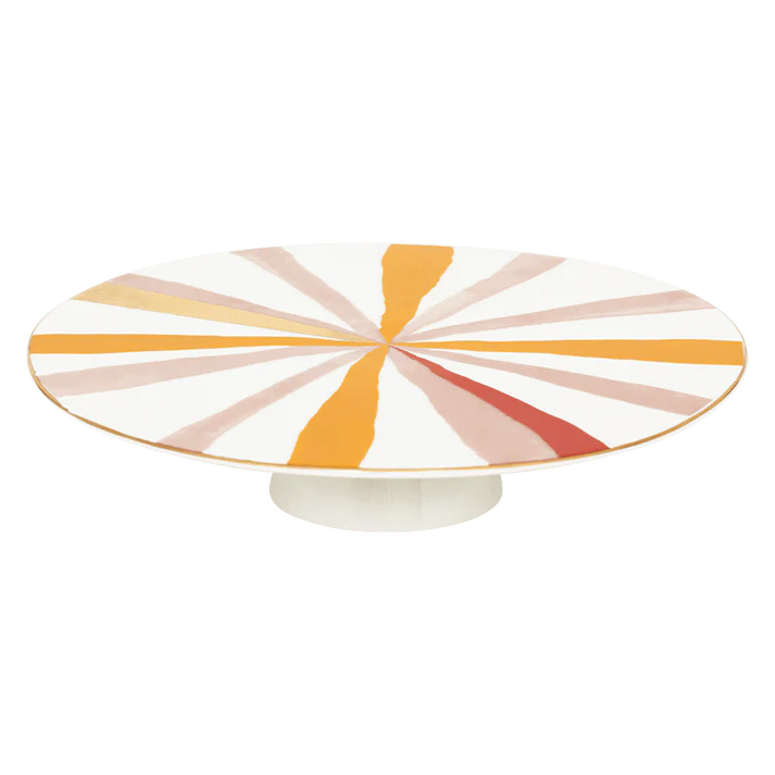 HINTSDECO Πιατέλα Τουρτιέρα Good Morning Joyful Κεραμική Πολύχρωμη Ø29 x5.7 CM Urban Nature Culture Amsterdam