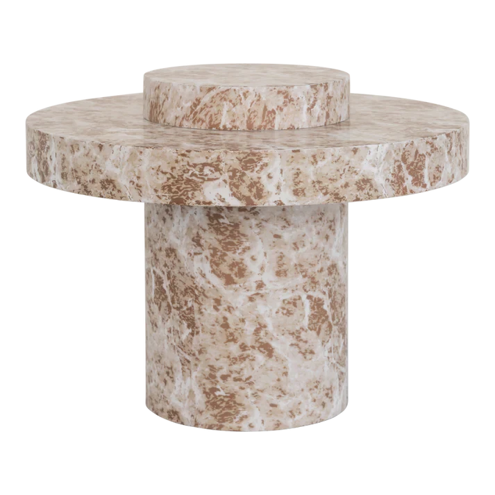 Urban Nature Culture Amsterdam Βοηθητικό Τραπέζι Τραπέζι Side Table Arco Ξύλο Με Όψη Μαρμάρου Ø 45x34 CM Urban Nature Culture Amsterdam
