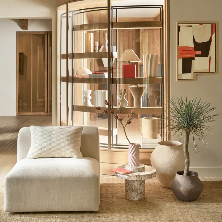 Urban Nature Culture Amsterdam Βοηθητικό Τραπέζι Τραπέζι Side Table Arco Ξύλο Με Όψη Μαρμάρου Ø 45x34 CM Urban Nature Culture Amsterdam