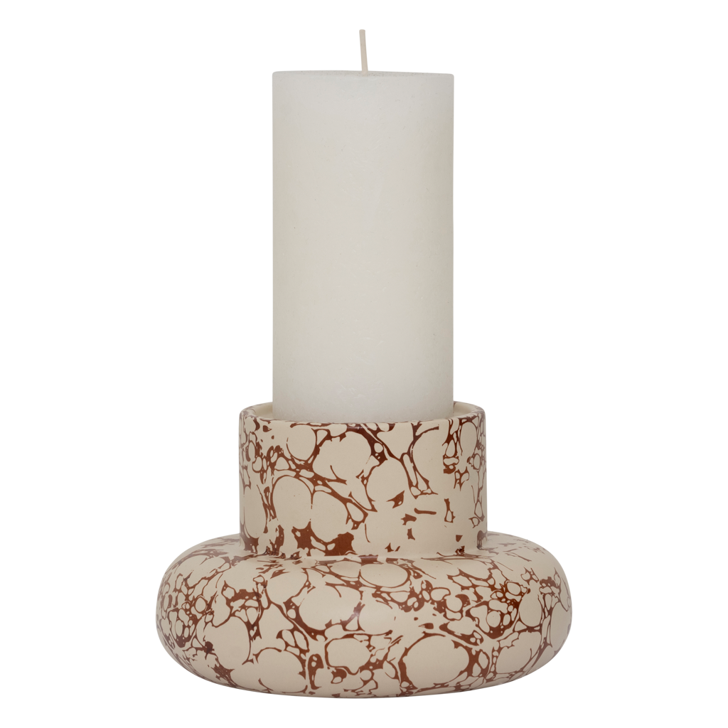 Urban Nature Culture Amsterdam Κηροπήγιο Κεραμικό Κηροπήγιο Mukava - Εκρού Μαρμάρινη Όψη Ø 15 x 10 CM Urban Nature Culture Amsterdam