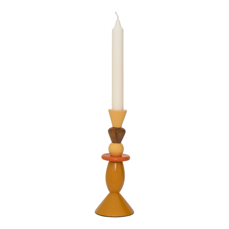 Κηροπήγιο Vimba - Ξύλο Μάνγκο Πολύχρωμο Ø8 x H21 cm Urban Nature Culture Amsterdam