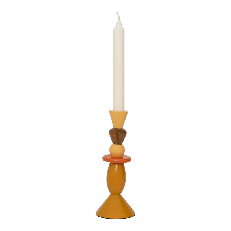 Κηροπήγιο Vimba - Ξύλο Μάνγκο Πολύχρωμο Ø8 x H21 cm Urban Nature Culture Amsterdam