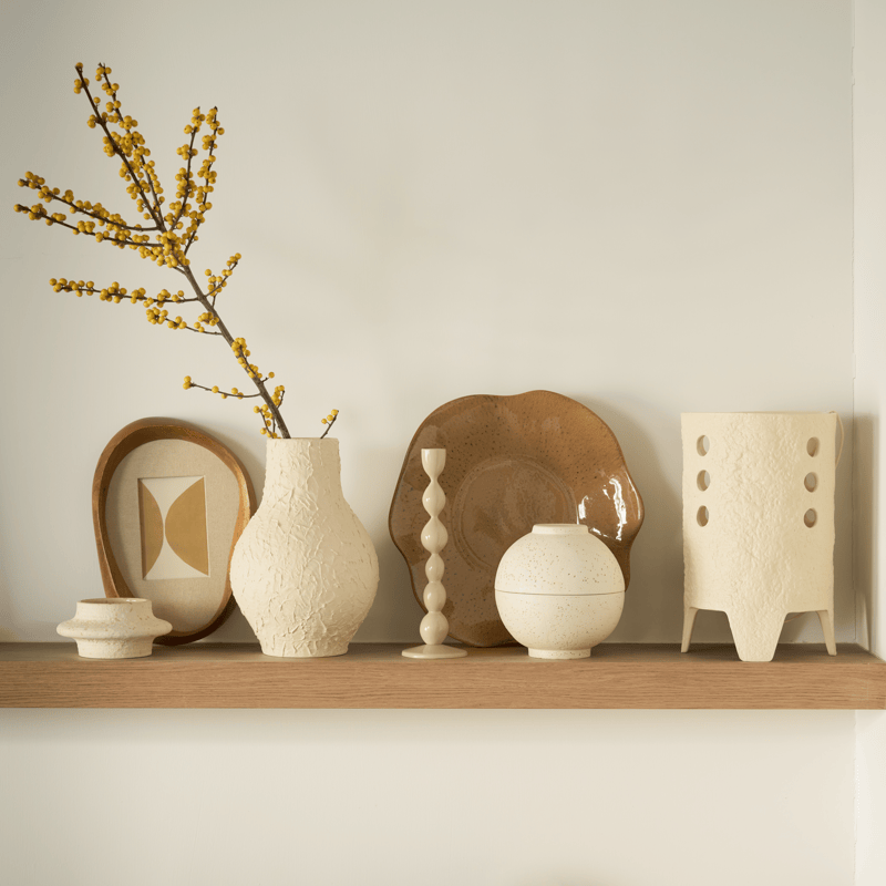 Κηροπήγιο Juna - Αλουμίνιο Μπεζ Ø8.5 x H27 cm Urban Nature Culture Amsterdam