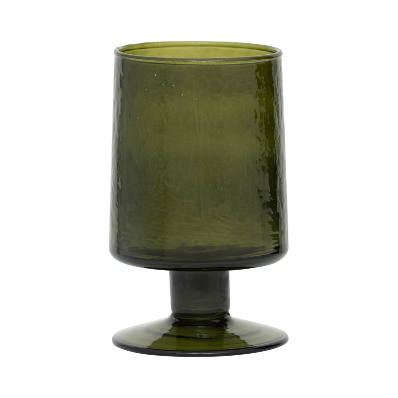 Ποτήρι Κρασιού Hammered Banana Palm - Γυάλινο Πράσινο Ø7 x H12 cm Urban Nature Amsterdam