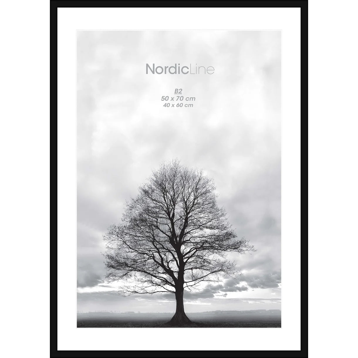 Κορνίζα Nordic Line Slim - Μαύρο Ξύλο Ακρυλικό Γυαλί W50 x H70 cm INCADO