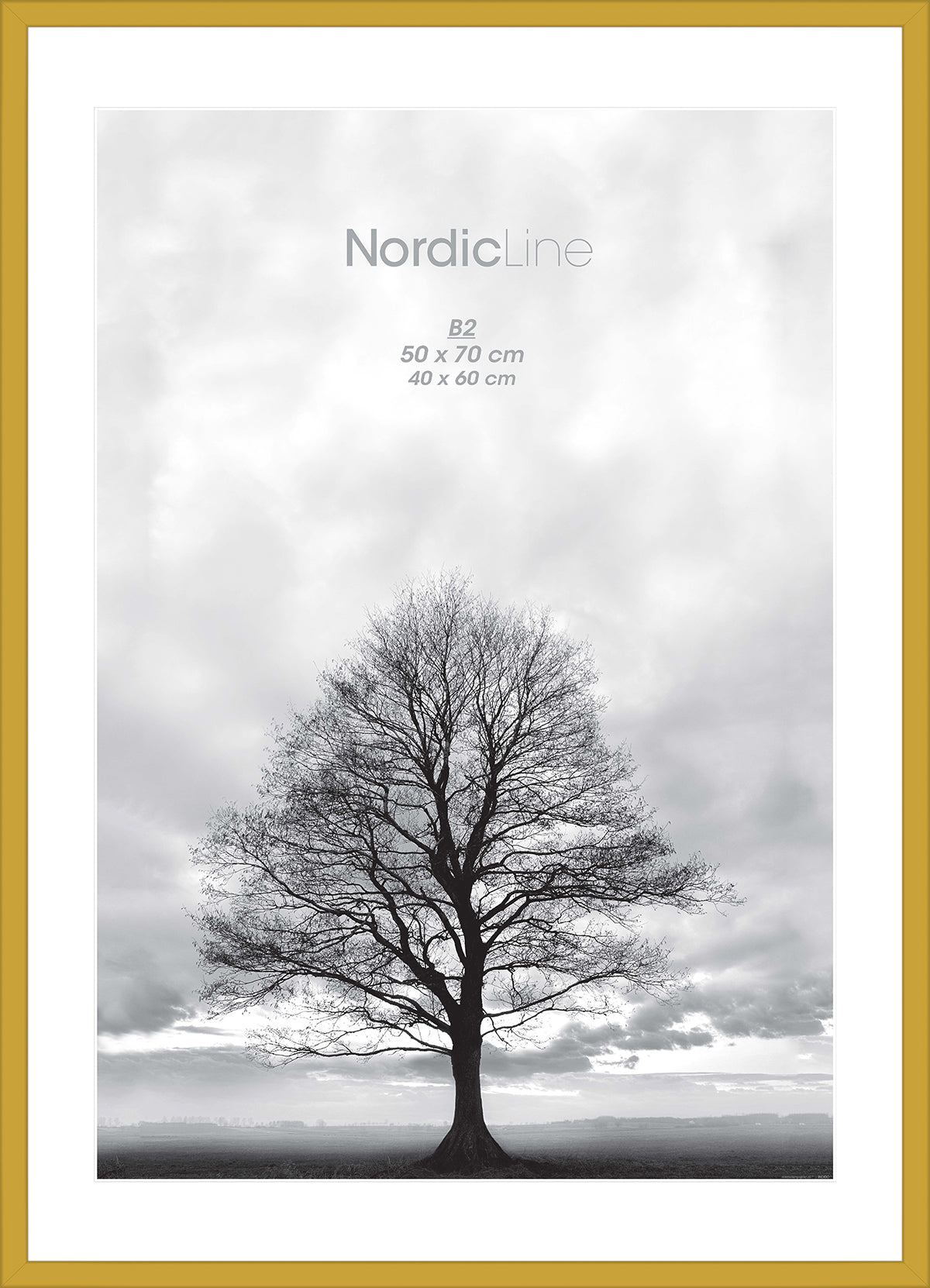 INCADO Κορνίζα Copy of Copy of Κορνίζα Nordic Line Σκούρο Κίτρινο Ξύλο Ακ. Γυαλί 50x70 cm INCADO