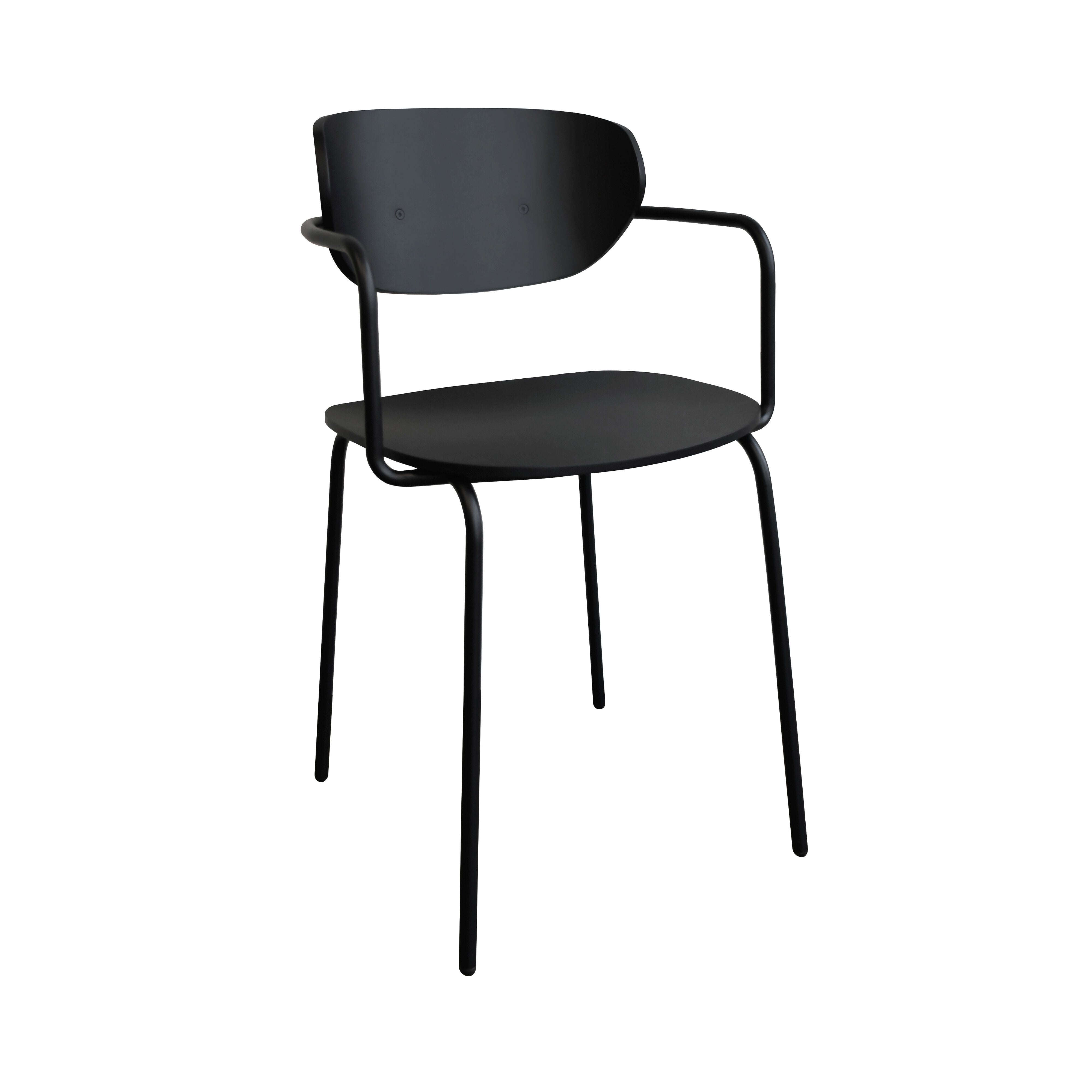 HUBSCH καρέκλα Καρέκλα Arch Μαύρη 48x48xh82cm Μέταλλο / Ξύλο Κόντρα Πλακέ HUBSCH