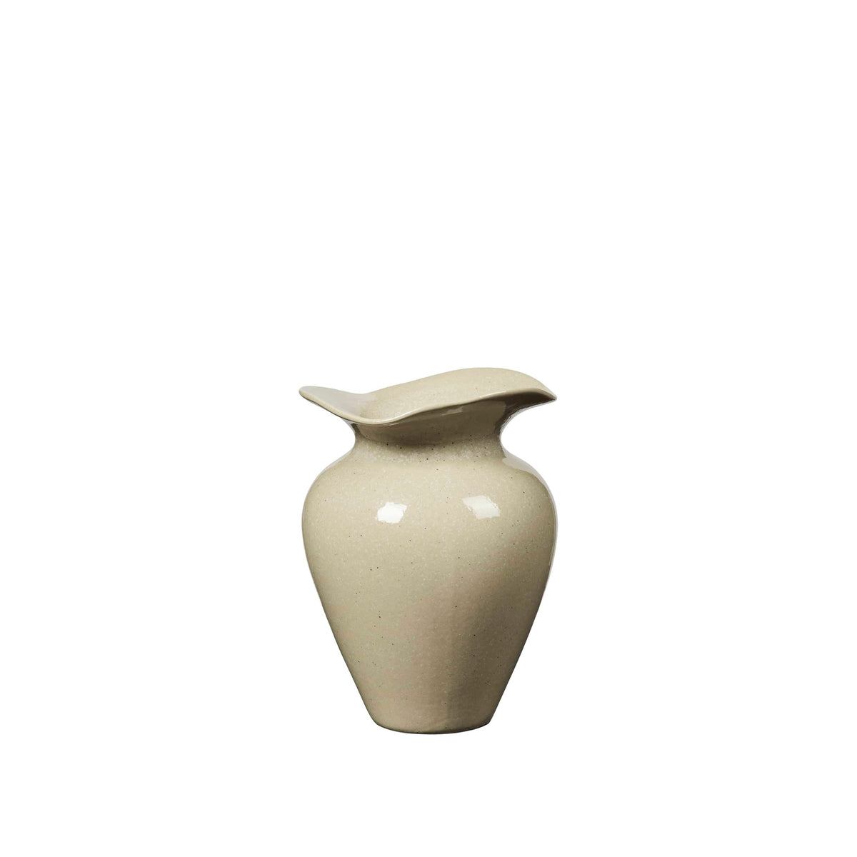 Βάζο Florentina S Glossy Glazed Μπεζ Kεραμικό, Ø16 x H22.5 cm BROSTE COPENHAGEN