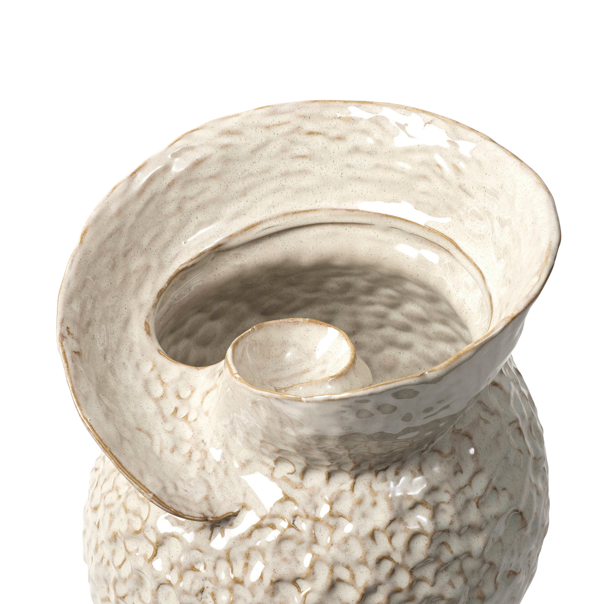 Διακοσμητικό Βάζο Shelly Κρεμ Λευκό Stoneware, reactive glaze Ø25 x H38 cm BROSTE COPENHAGEN
