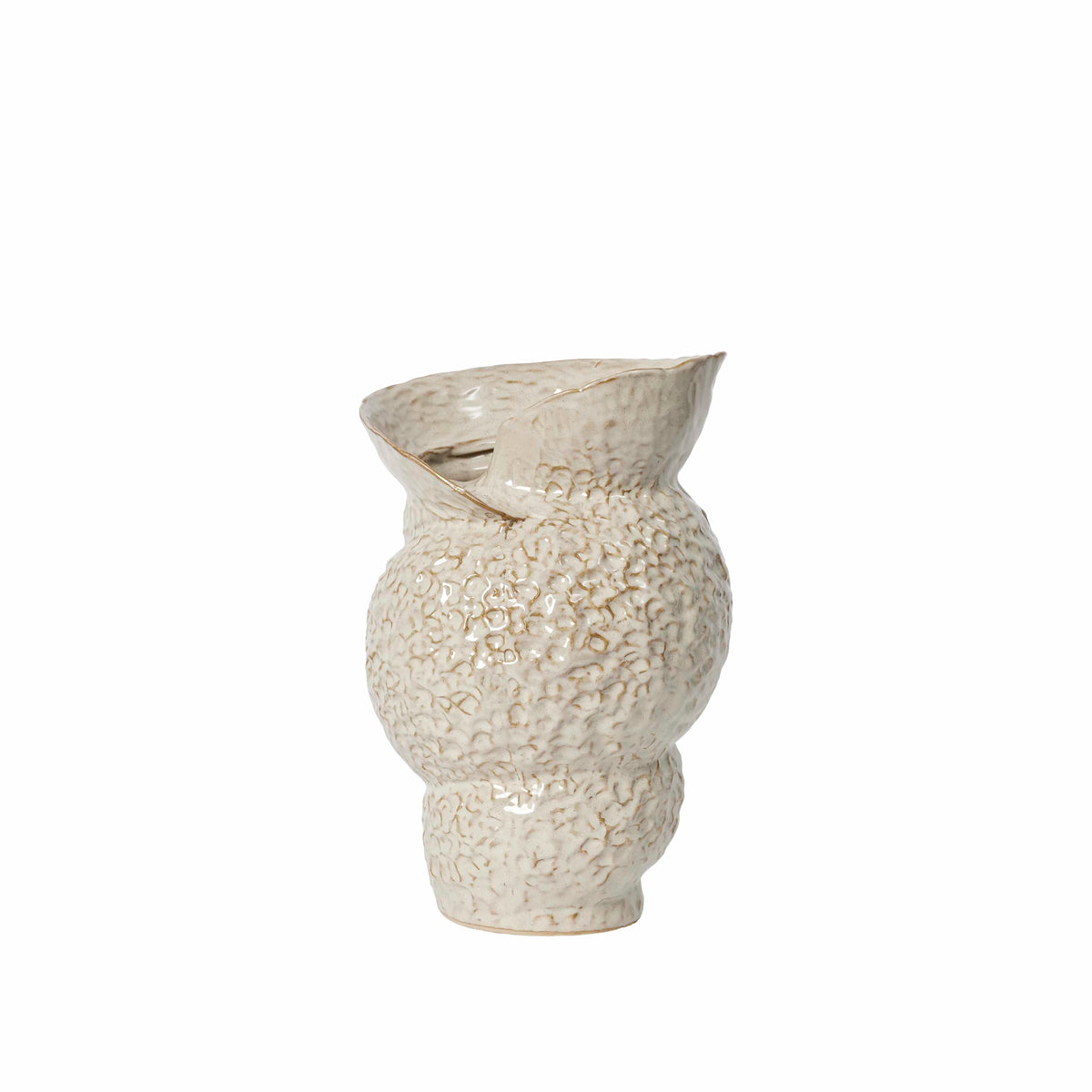 Διακοσμητικό Βάζο Shelly Κρεμ Λευκό Stoneware, reactive glaze Ø25 x H38 cm BROSTE COPENHAGEN