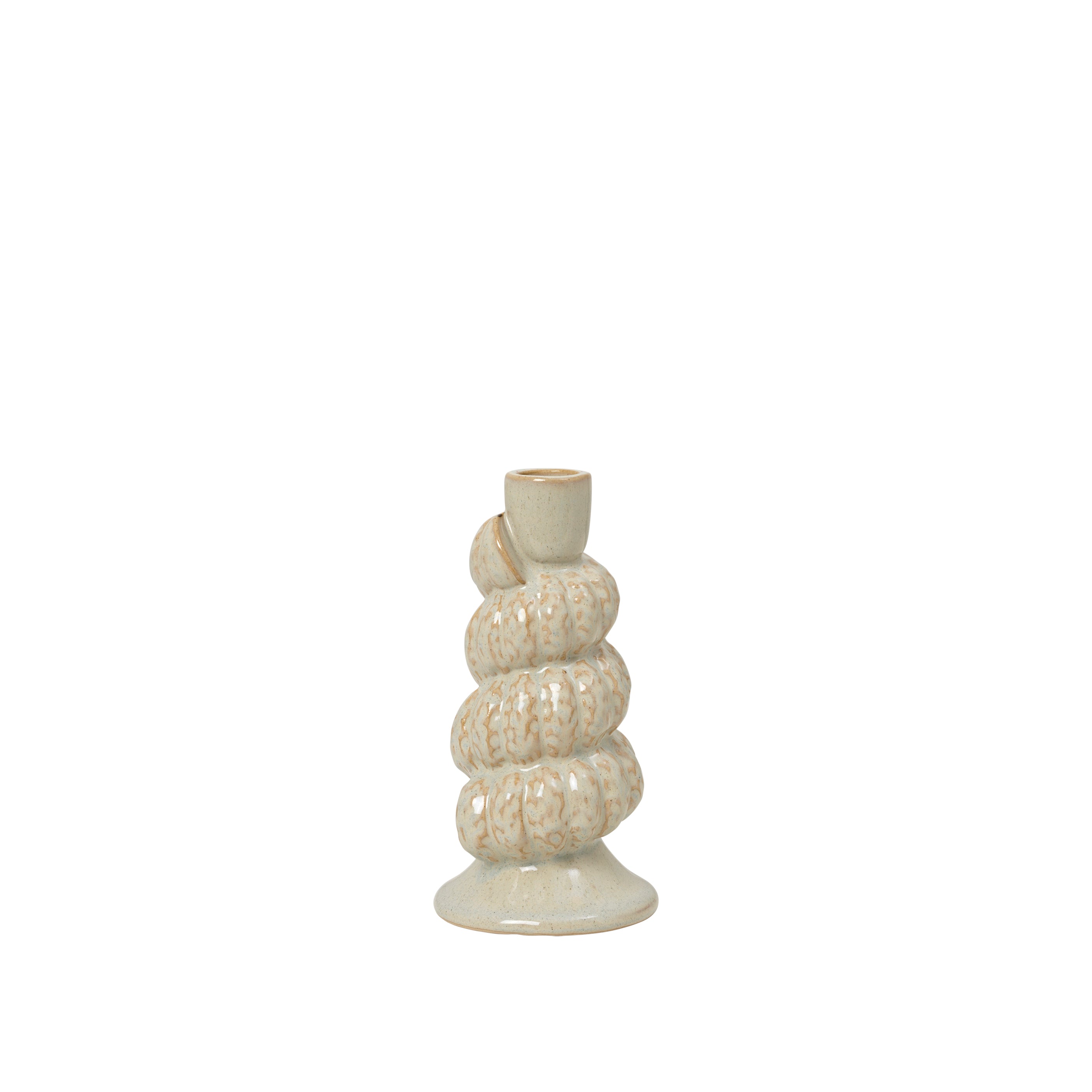 Κηροπήγιο Shelly Off White Reactive Glazed Κεραμικό Ø9 x H18 cm Broste Copenhagen