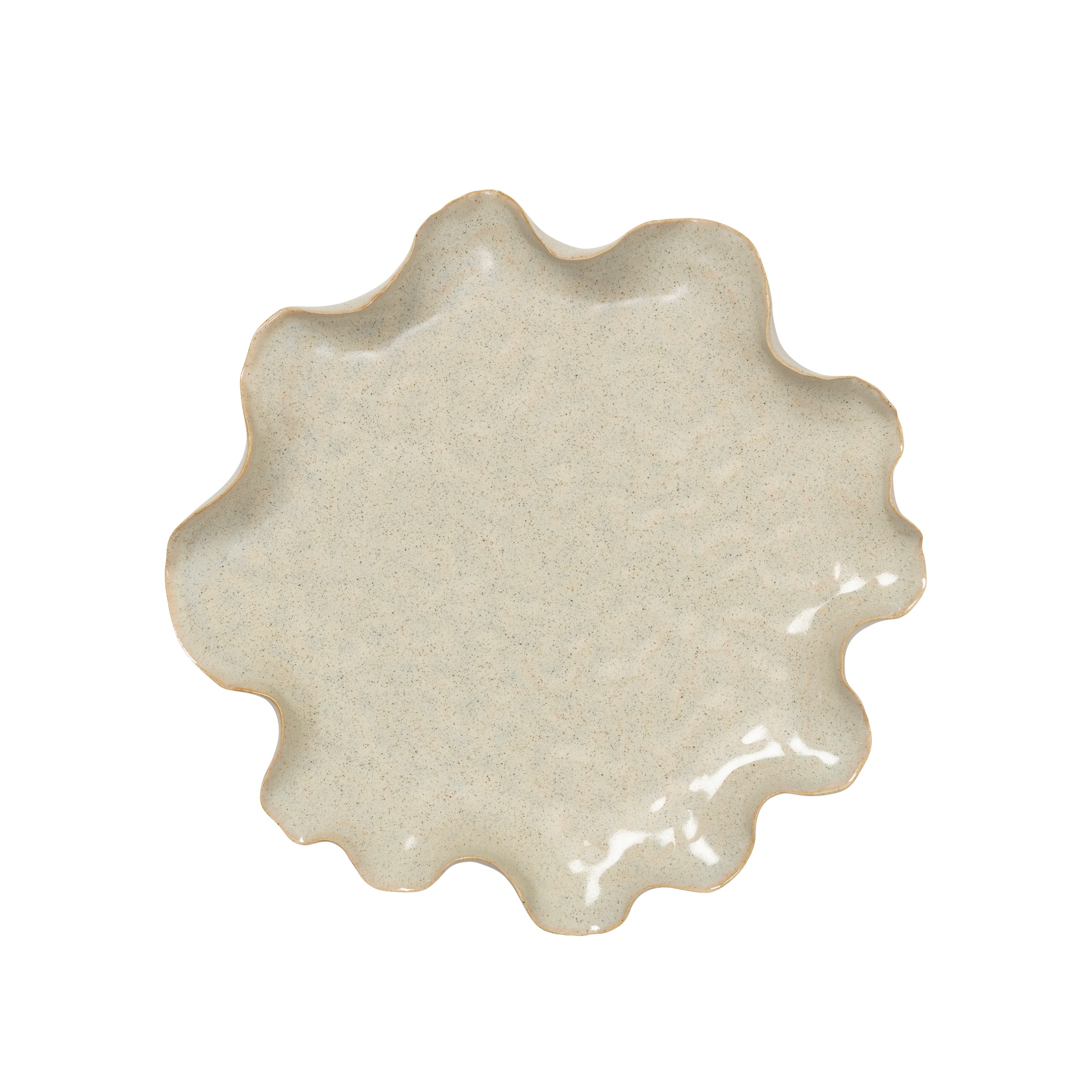 ff White Reactive Glazed Κεραμικό Ø24 x H3,6 cm Broste Copenhagen