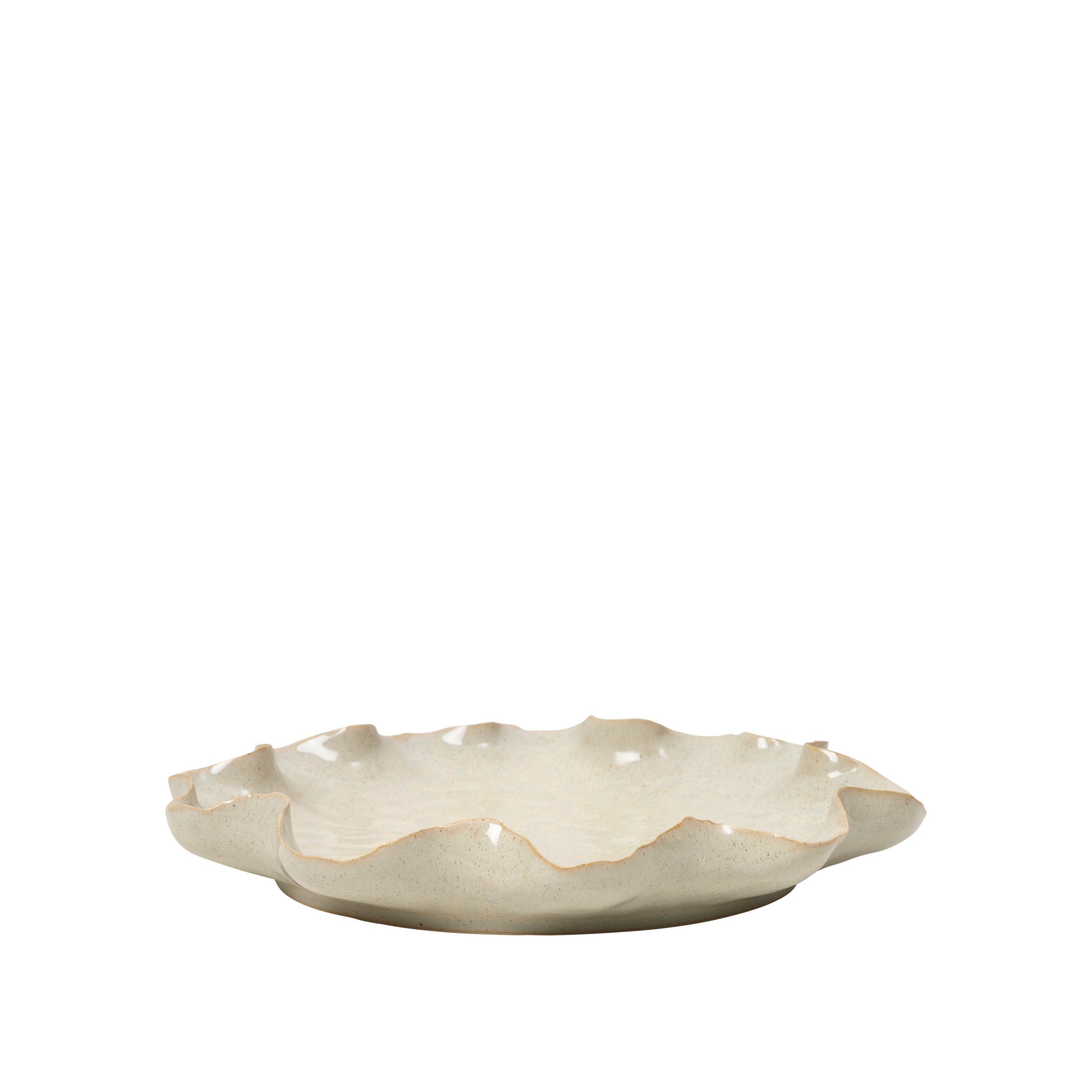 ff White Reactive Glazed Κεραμικό Ø24 x H3,6 cm Broste Copenhagen