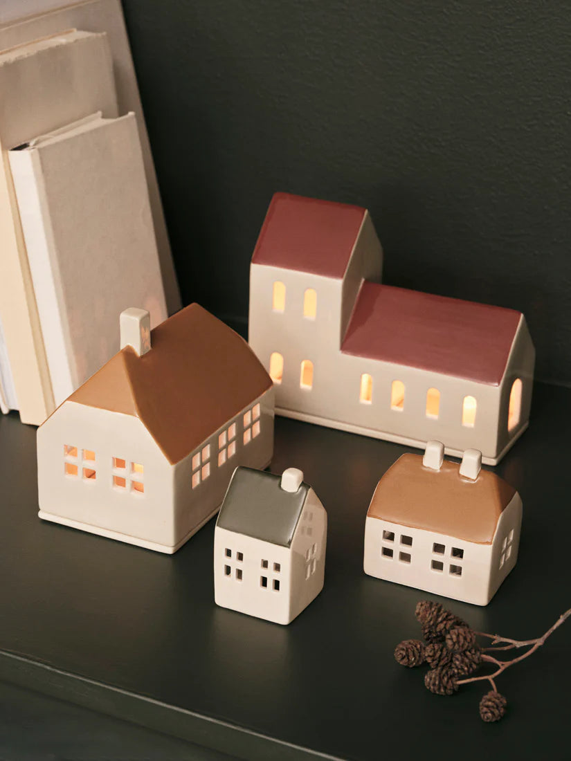 Κεραμικά Διακοσμητικά Στολίδια Bo Ornaments - Απαλό Καφέ Σκούρο Πράσινο Σετ 2 τμχ W5 x H9 cm , W6 x H8 cm Broste Copenhagen