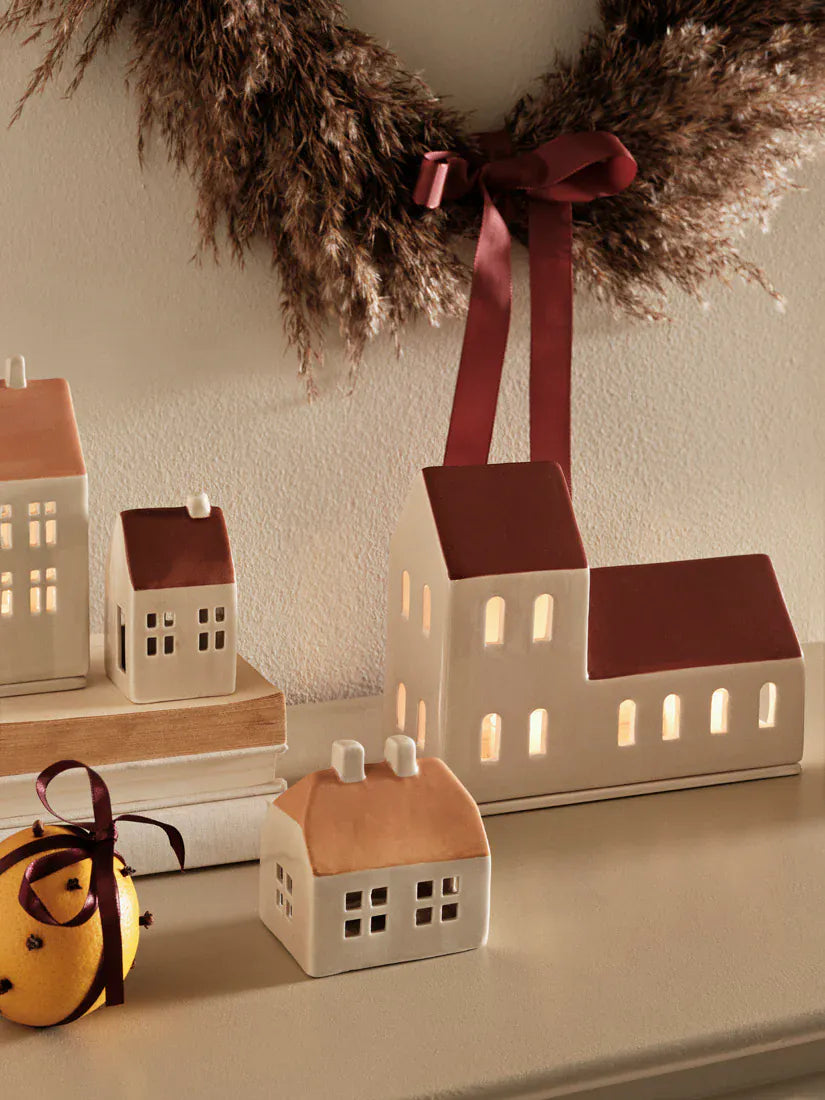 Κεραμικά Διακοσμητικά Στολίδια Bo Ornaments - Απαλό Καφέ Κόκκινο Σετ 2 τμχ W5 x H9 cm , W6 x H8 cm Broste Copenhagen