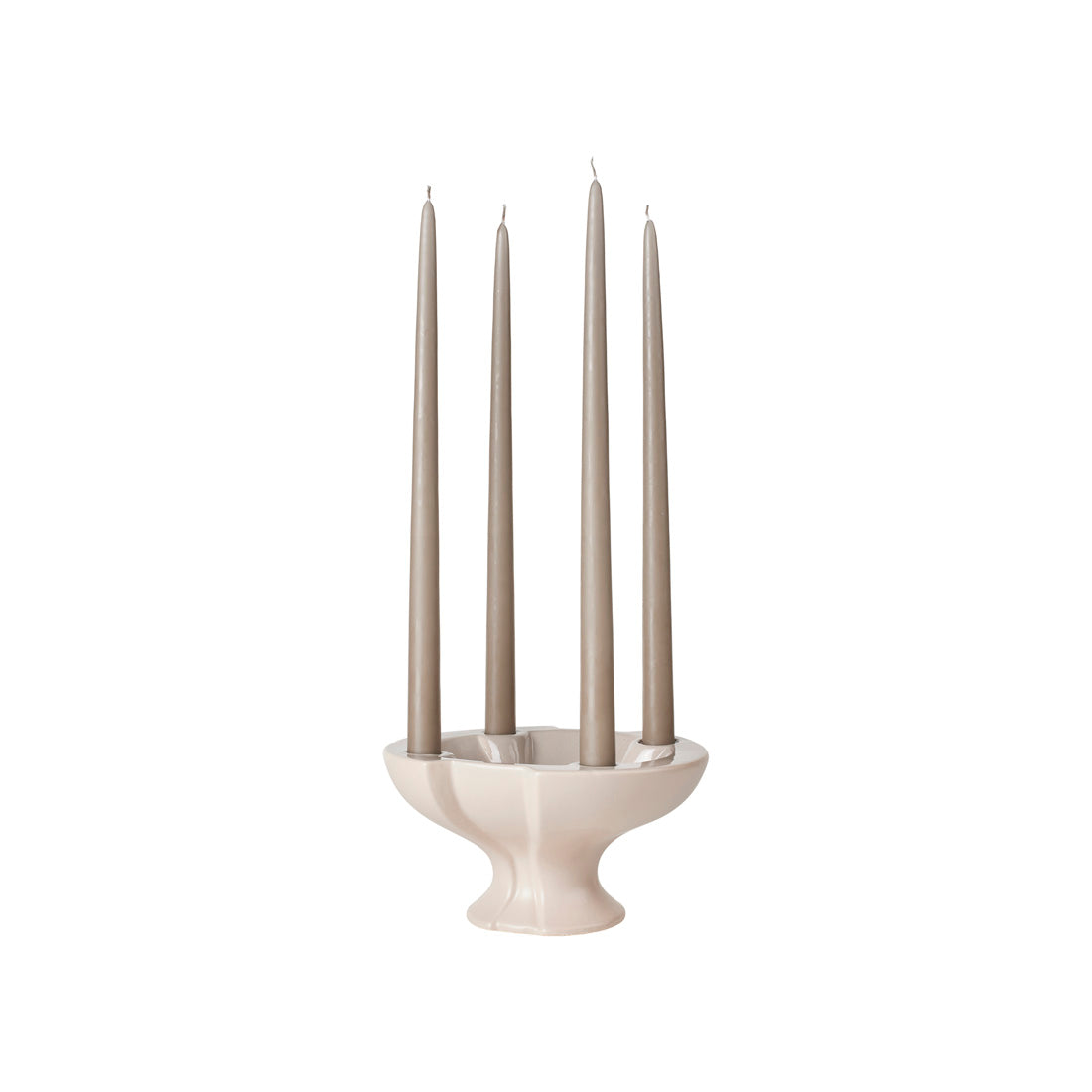 Broste Copenhagen Κηροπήγιο Κηροπήγιο Leda Κεραμικό Greige Ø22 x H12 cm Broste Copenhagen
