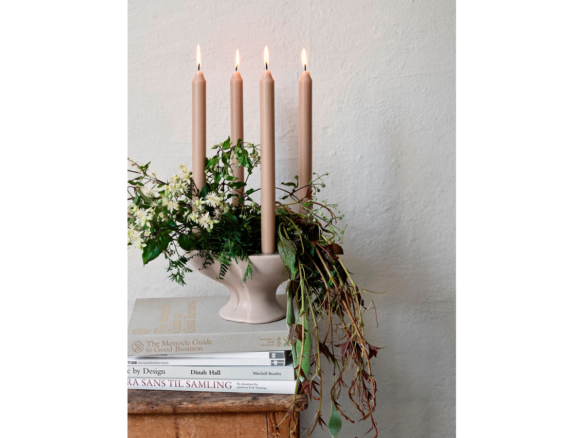 Broste Copenhagen Κηροπήγιο Κηροπήγιο Leda Κεραμικό Greige Ø22 x H12 cm Broste Copenhagen