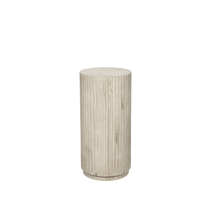 Broste Copenhagen Coffee Table Podium 'RILLO' Fiberclay Antique Μπεζ Ø38,5 x H78 cm Broste Copenhagen