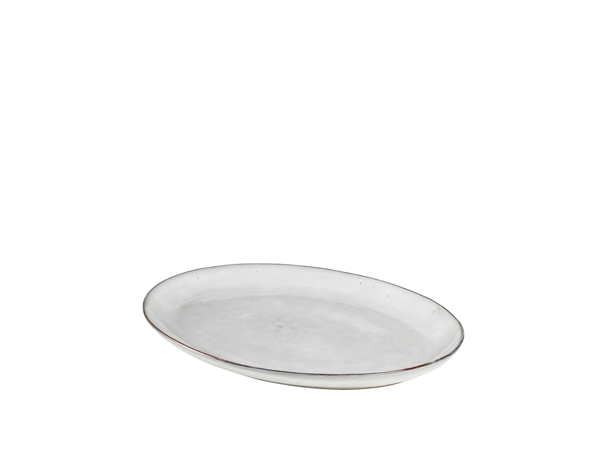 Broste Copenhagen Πιάτο Κεραμική Πιατέλα Nordic Οβάλ Sand Υπόλευκη W26,5xL35,5xH3 cm Broste Copenhagen