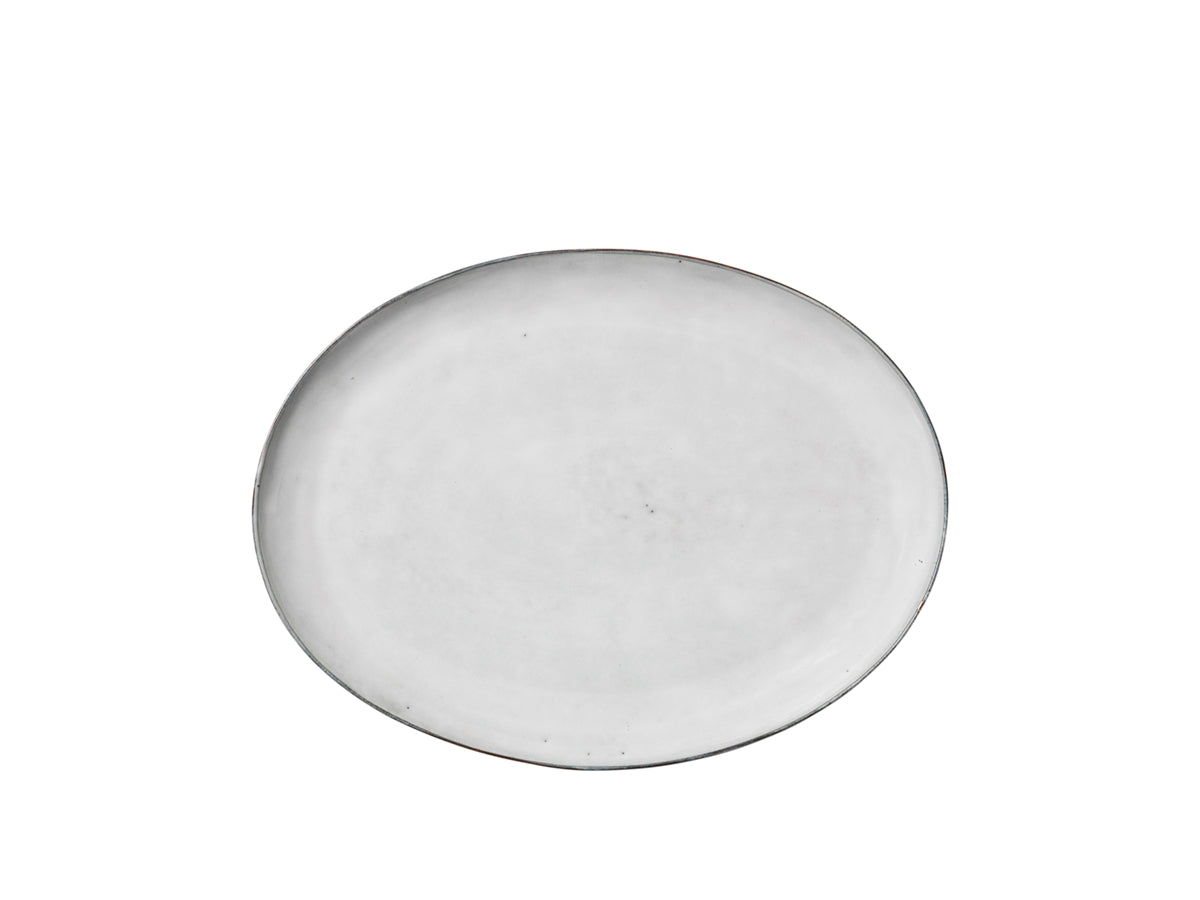 Broste Copenhagen Πιάτο Κεραμική Πιατέλα Nordic Οβάλ Sand Υπόλευκη W26,5xL35,5xH3 cm Broste Copenhagen