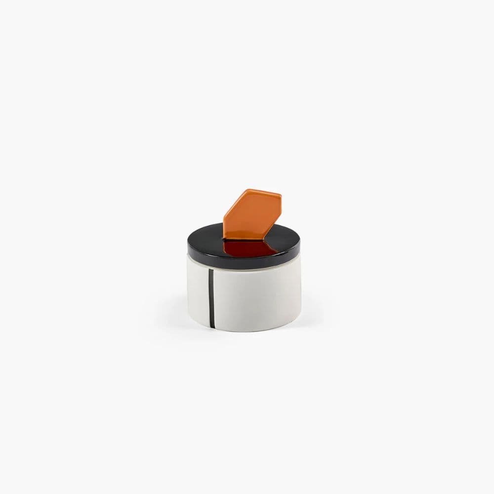 Κερί SCENTED Μ Μαύρο-Πορτοκαλί Γυάλινο L 12.5 W 12.5 H 13cm SERAX