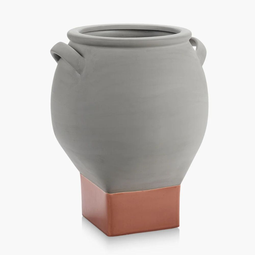 Διακοσμητικό Κασπώ Κεραμικό Γκρι-Πορτοκαλί 39x39x48.5cm SERAX
