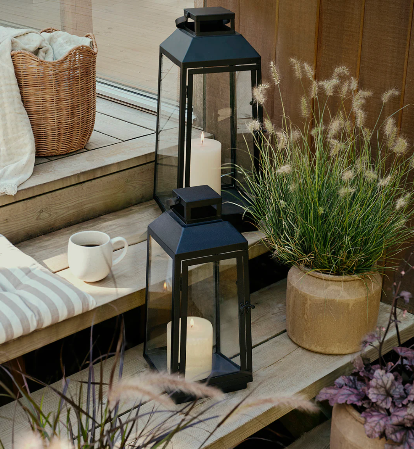 Διακοσμητικό Φανάρι Lou Lantern Iron Μαύρο / Γυαλί Ø24 x H55 cm Broste Copenhagen