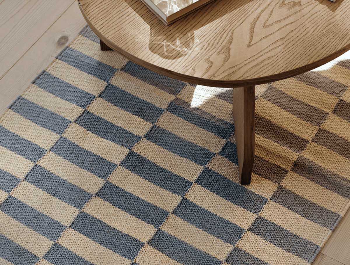 Χαλί Jane 100% Cotton Dusty Μπλε /Μπεζ Oatmeal W70 x L200 cm Broste Copenhagen