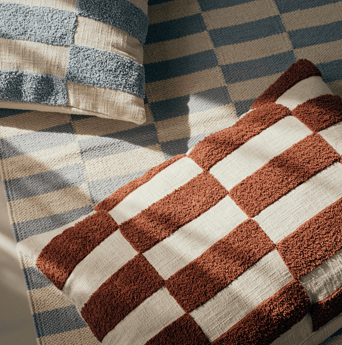 Χαλί Jane 100% Βαμβάκι Γαλάζιο/ Μπεζ W70 x L200 cm Broste Copenhagen