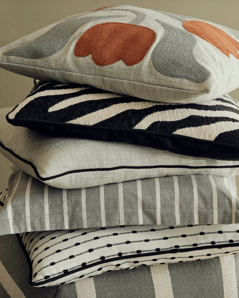 Κάλυμμα Μαξιλαριού Marta Πράσινο / Off White 100% Βαμβάκι W50 x L50 cm Broste Copenhagen