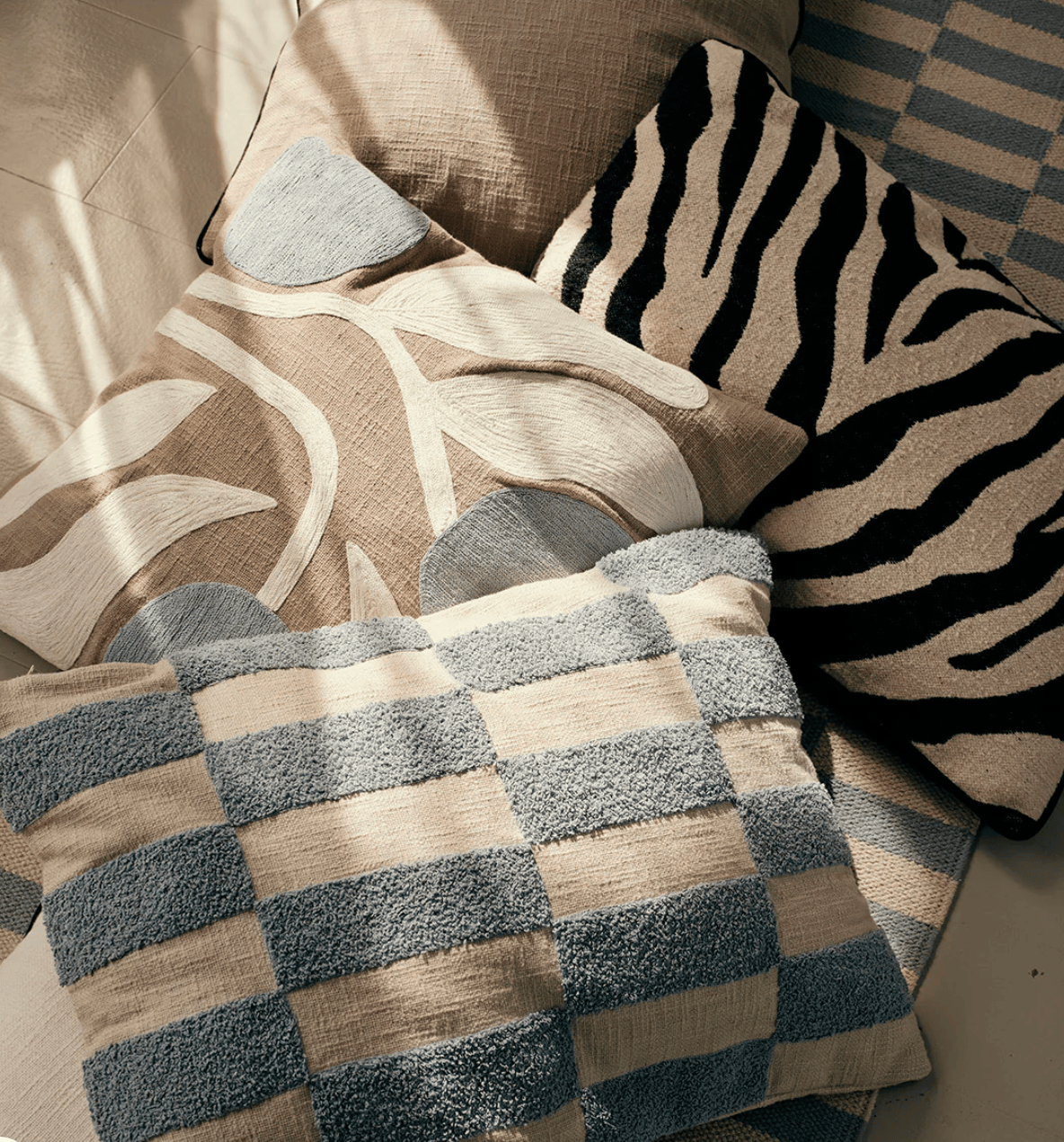 Κάλυμμα Μαξιλαριού Zebra Μαύρο/ Μπεζ 100% Βαμβάκι W40 x L60 cm Broste Copenhagen