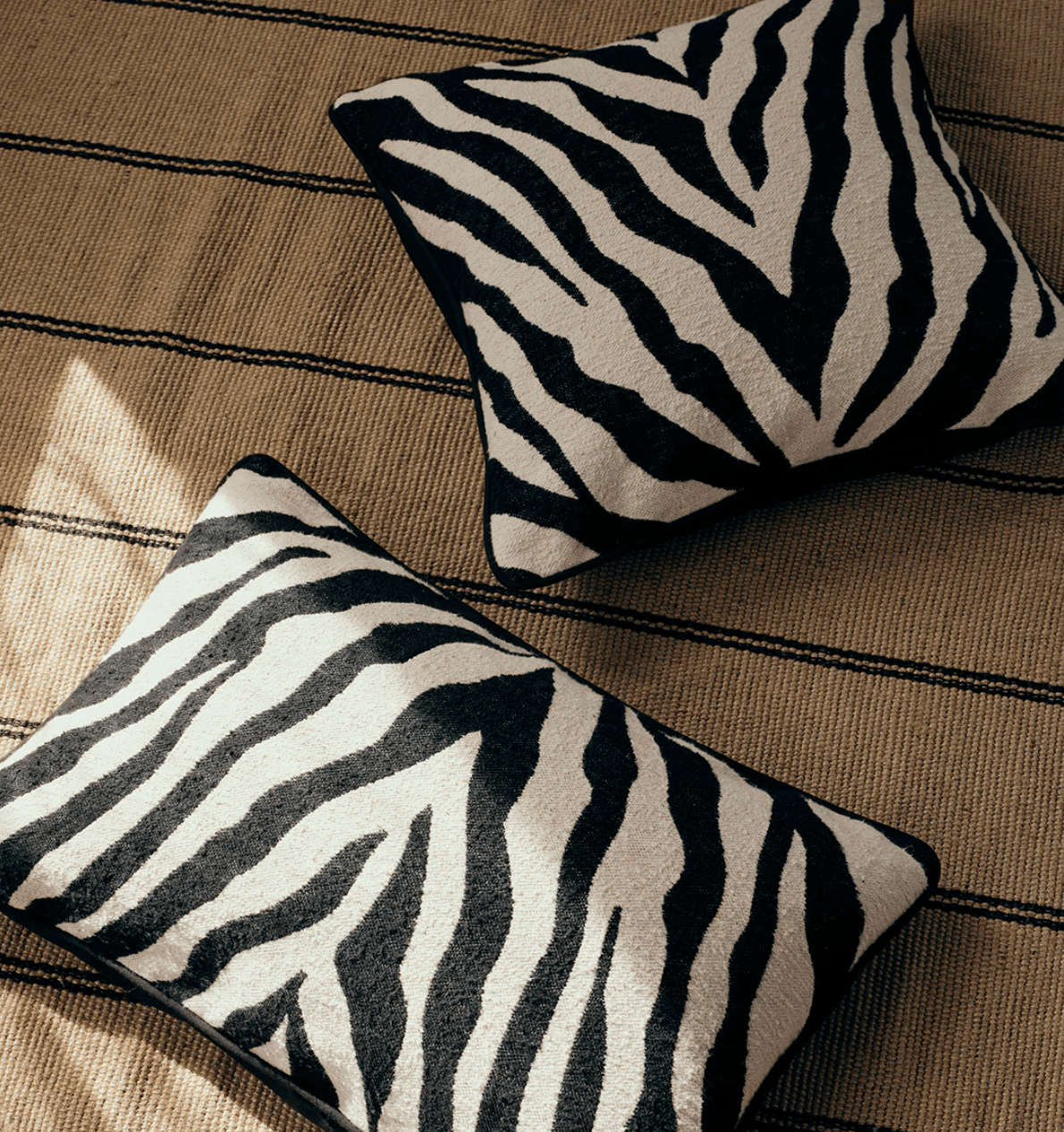 Κάλυμμα Μαξιλαριού Zebra Μαύρο/ Μπεζ 100% Βαμβάκι W50 x L50 cm Broste Copenhagen