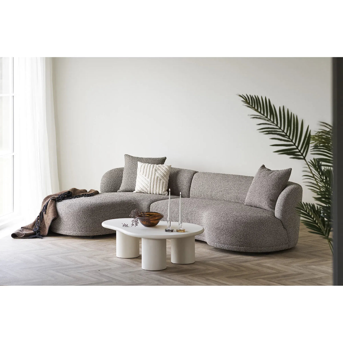Τραπέζι Σαλονιού Palmera - MDF Όψη Τσιμέντου Off White W80 x H35 x L120 cm HOUSE NORDIC