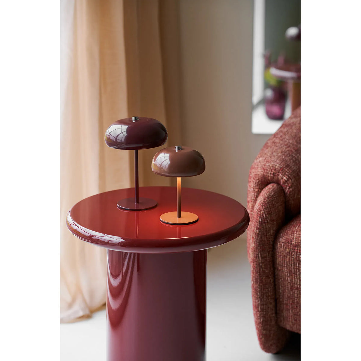 Βοηθητικό Τραπέζι Otago - MDF Μπορντό ø45 x H50 cm HOUSE NORDIC