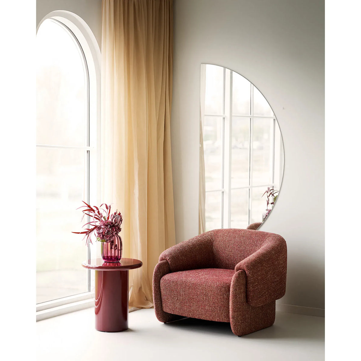 Βοηθητικό Τραπέζι Otago - MDF Μπορντό ø45 x H50 cm HOUSE NORDIC
