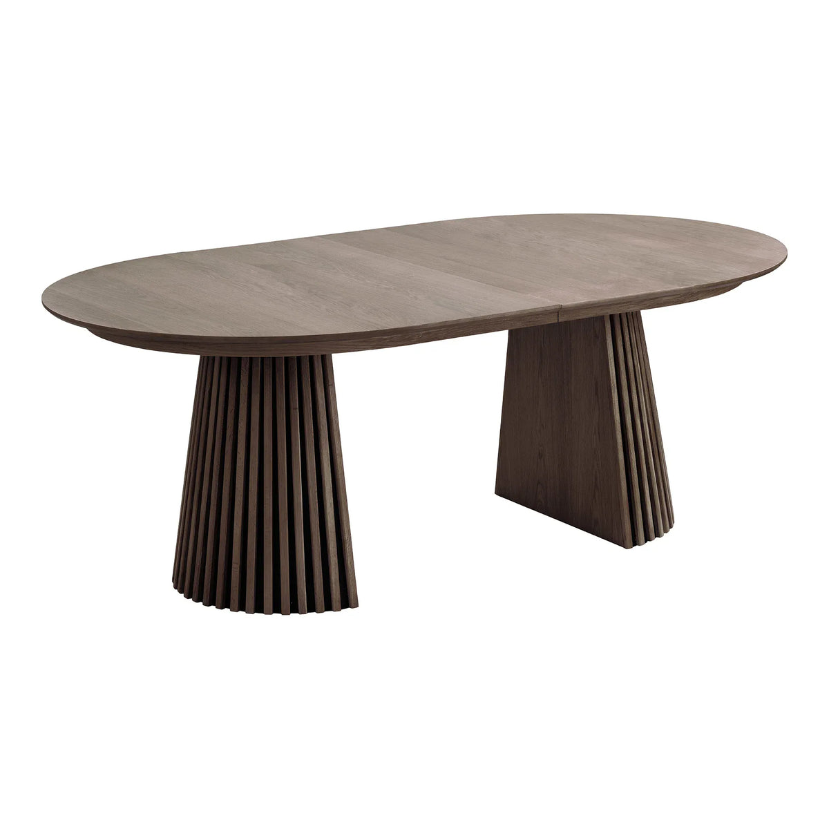Osaka Dining Table Οβάλ 2 Επεκτάσεων Smoked Kαφέ, Oak Veneer, MDF 120x200-250-300x75 cm NORDIC HOUSE