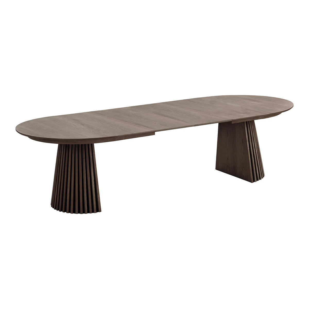 Osaka Dining Table Οβάλ 2 Επεκτάσεων Smoked Kαφέ, Oak Veneer, MDF 120x200-250-300x75 cm NORDIC HOUSE