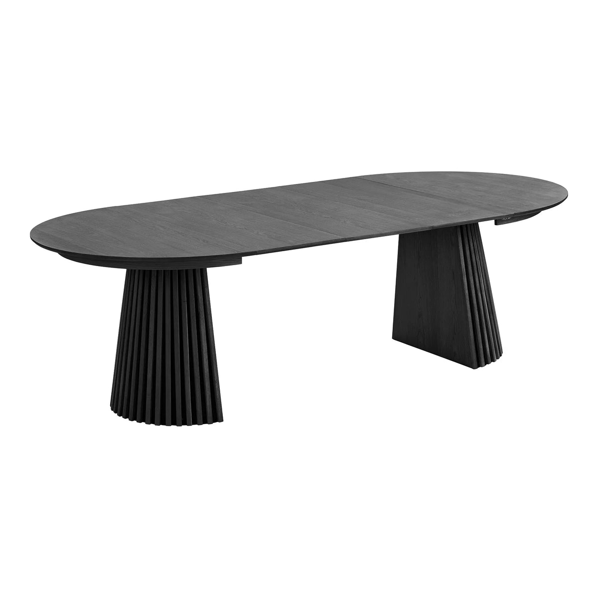 Osaka Dining Table Στρογγυλή 3 Επεκτάσεων, Oak Veneer Μαύρη, MDF ø120x120-160-200-240x75 cm NORDIC HOUSE