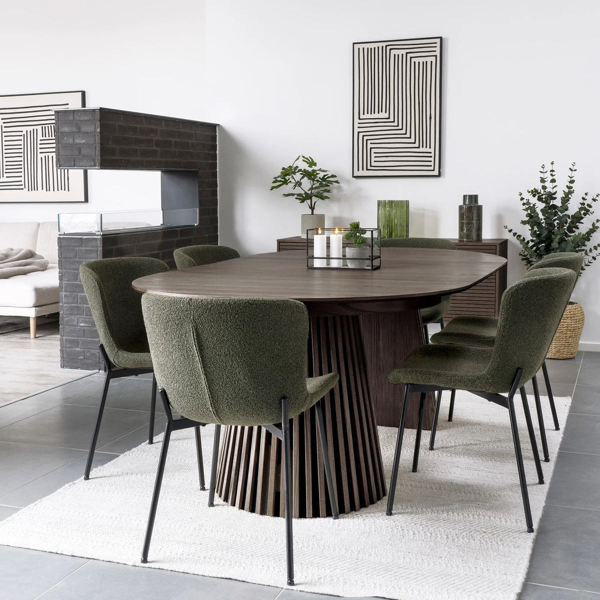 Osaka Dining Table Στρογγυλή 3 Επεκτάσεων, Smoked Καφέ Oak Veneer, MDF ø120x120-160-200-240x75 cm NORDIC HOUSE