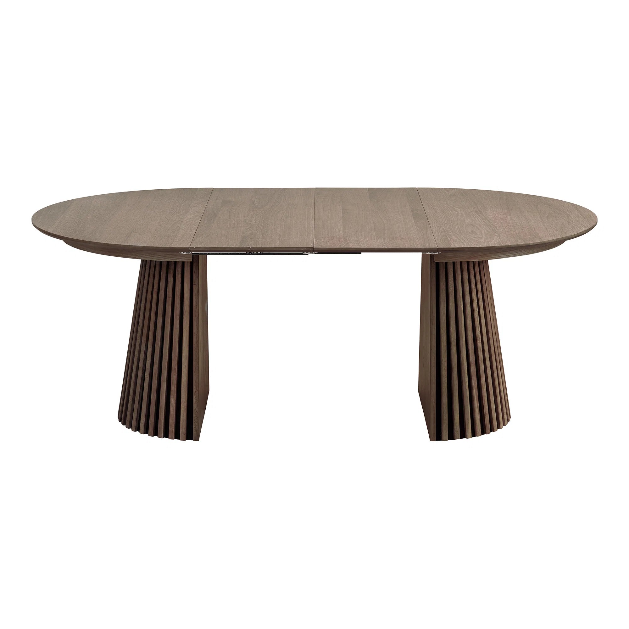 Osaka Dining Table Στρογγυλή 3 Επεκτάσεων, Smoked Καφέ Oak Veneer, MDF ø120x120-160-200-240x75 cm NORDIC HOUSE