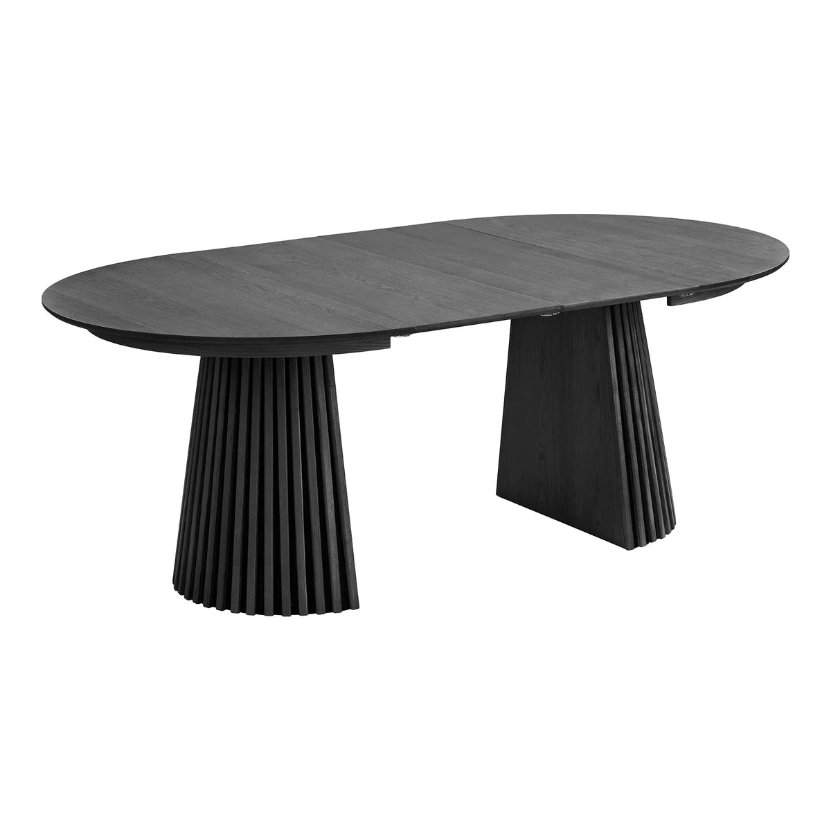 Osaka Dining Table Στρογγυλή 2 Επεκτάσεων, Oak Veneer Μαύρη, MDF ø120x120-160-200x75 cm NORDIC HOUSE (Copy)