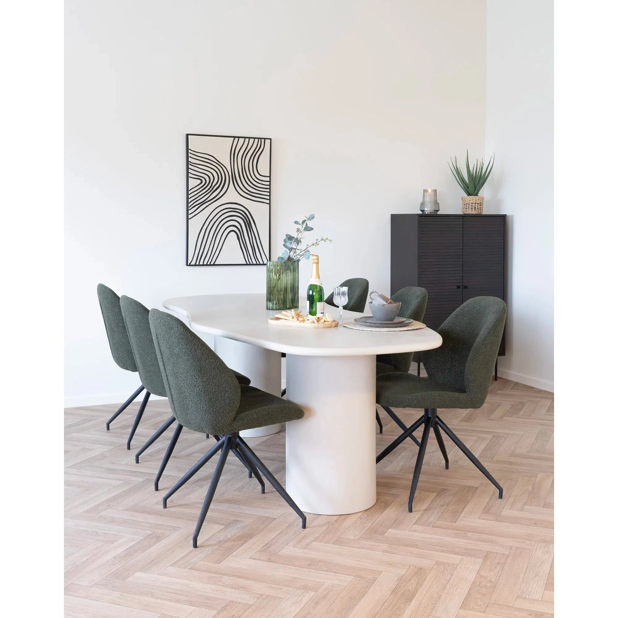 Τραπεζαρία Maranola - MDF Ξύλο Μπεζ W96 x L200 x H76 cm HOUSE NORDIC