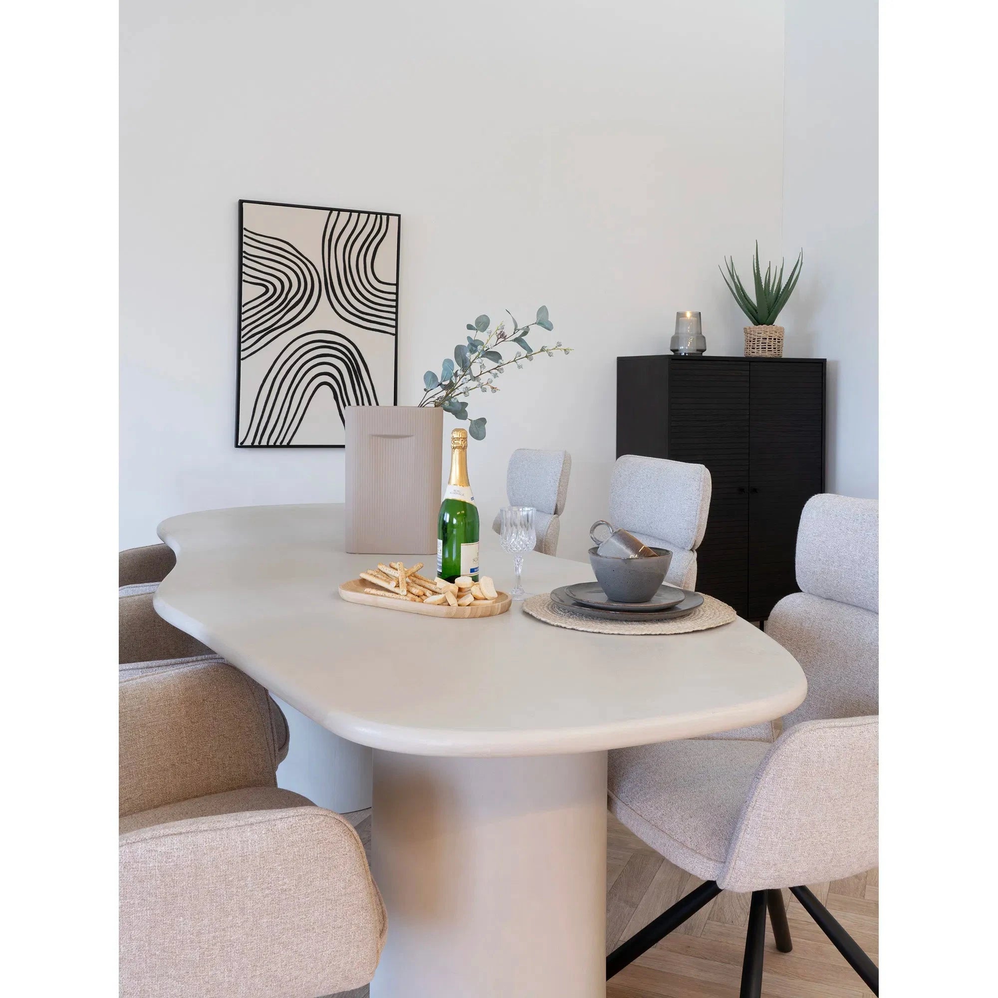 Τραπεζαρία Maranola - MDF Ξύλο Μπεζ W96 x L200 x H76 cm HOUSE NORDIC